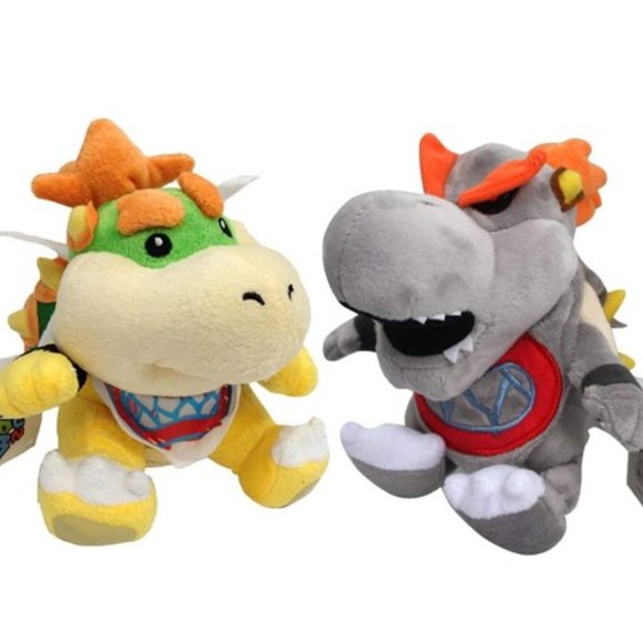 Bowser Jr and Dry Bowser Jr plush Set Stuffed Animal 2 pcs 7" - Picture 3 of 5